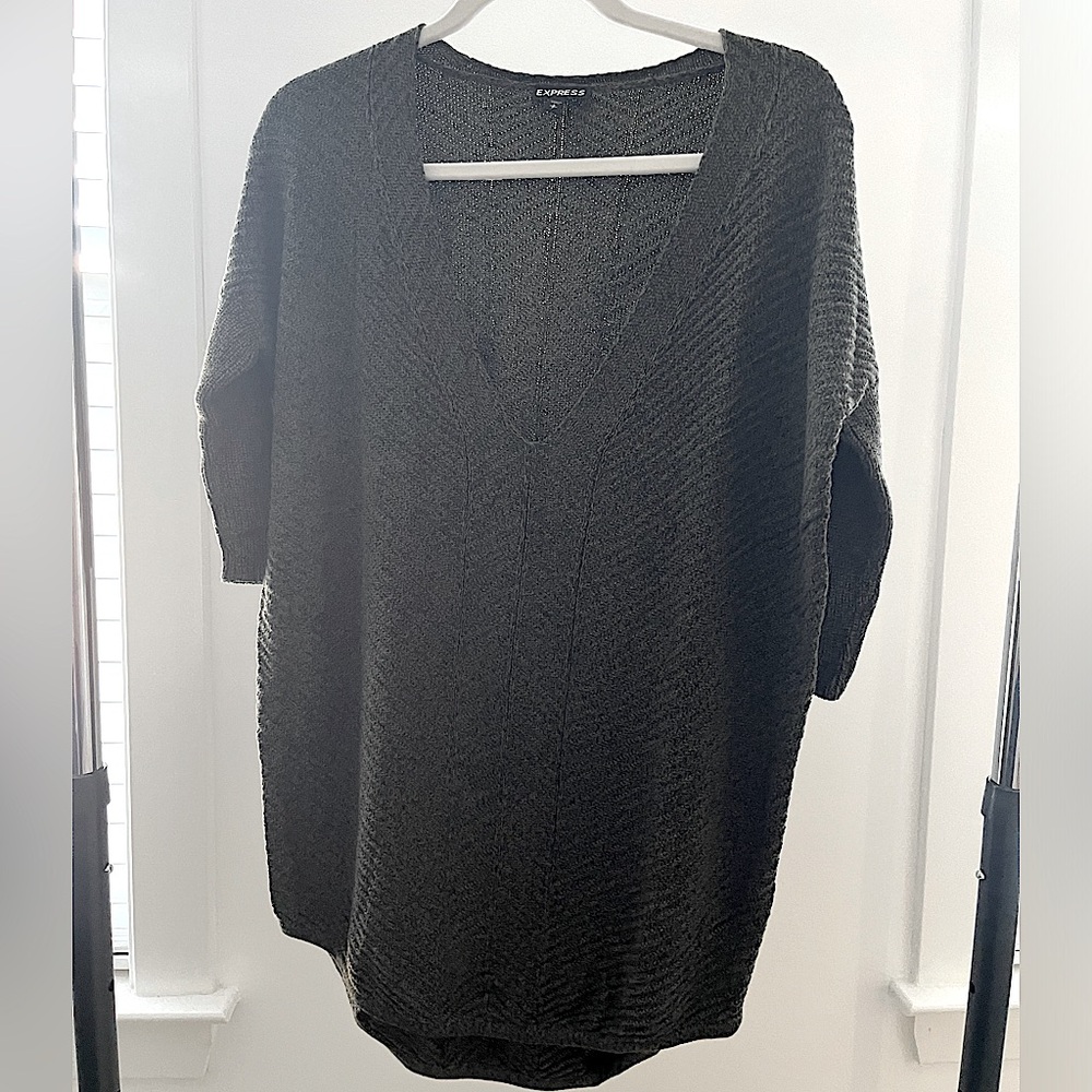 Long dark green Express sweater. Size small